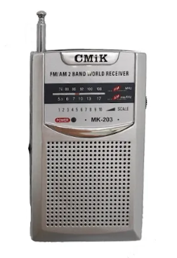 RADIO AM/FM DE BOLSILLO CMIK MK-203 MK-R2 1/2WATT ANTENA TELESCÓPICA 2 PILAS AAA