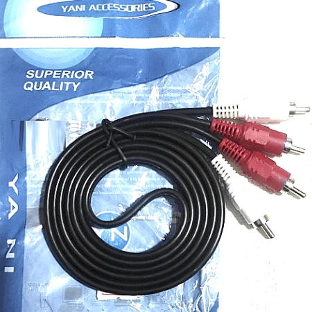 CABLE 2 RCA MACHO A MACHO (AUDIO) 1,5MT REFORZADO 5,4X3MM