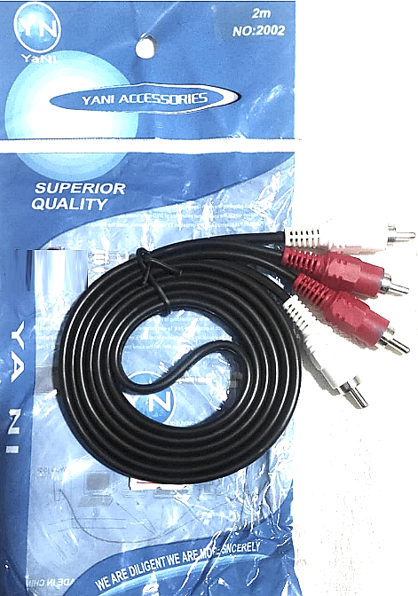 CABLE 2 RCA MACHO A MACHO (AUDIO) 1,5MT REFORZADO 5,4X3MM