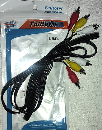 CABLE 3RCA MACHO A 3 RCA MACHO (AUDIO Y VIDEO) 1,5MT 6,4X1,9MM