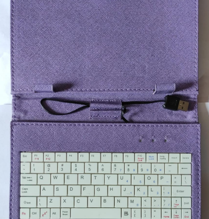 FUNDA CON TECLADO PARA TABLET MÁXIMO 22.5 X 16.5CM (10.5") USB-A ROSA o LILA (según stock)