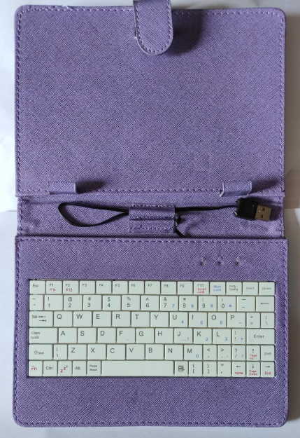 FUNDA CON TECLADO PARA TABLET MÁXIMO 22.5 X 16.5CM (10.5") USB-A ROSA o LILA (según stock)