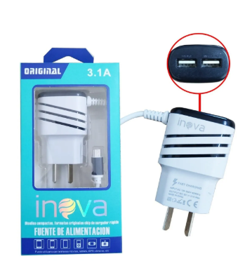 CARGADOR INOVA 3.1A 2 SALIDAS USB 1 - Imagen 2