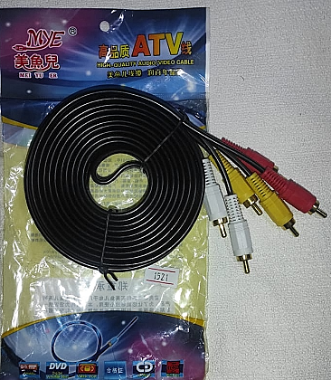 CABLE 3RCA MACHO A 3 RCA MACHO (AUDIO Y VIDEO) 5MT 10,74X3,3MM