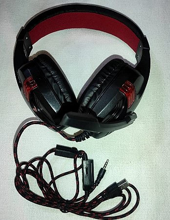 AURICULAR GAMER RETROILUMINADO HY-850MV /860MV rojo/azul según stock