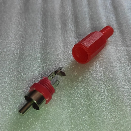 FICHA RCA MACHO PARA SOLDAR COLOR ROJO