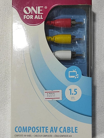 CABLE RCA MACHO A RCA MACHO AUDIO Y VIDEO REFORZADO 1.5M ONEFORALL CAJA