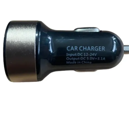 ADAPTADOR CARGADOR SM-FS339 USB DE 12v A 5V P/AUTO SALIDAS 1 Y 2.1AMP