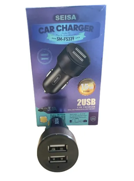 ADAPTADOR CARGADOR SM-FS339 USB DE 12v A 5V P/AUTO SALIDAS 1 Y 2.1AMP - Imagen 3