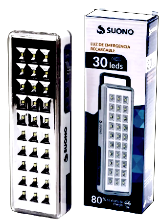 LUZ DE EMERGENCIA RECARGABLE DE 30 LEDS SUONO