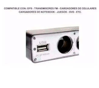 ADAPTADOR DE 3 SALIDAS PARA ENCENDEDOR CON LLAVE Y PUERTO USB WF-096