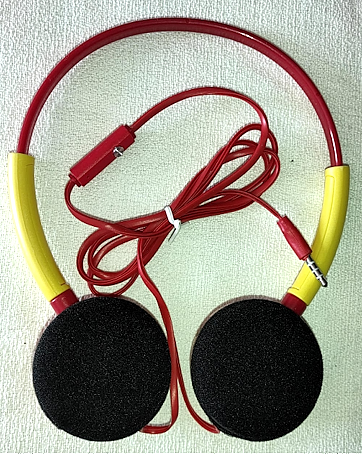 AURICULAR VINCHA ACOLCHADO EN CAJA - NIKE NK-135 CON MICRÓFONO , CABLE CINTA Y MUTE (ROJO-AMARILLO O NEGRO-VERDE SEGÚN STOCK) - Imagen 3