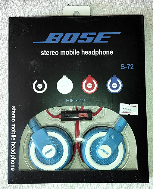AURICULAR VINCHA ACOLCHADO EN CAJA - GENERICO - S-72 CON MICRÓFONO , CABLE CINTA Y MUTE (BLANCO O CELESTE SEGÚN STOCK)