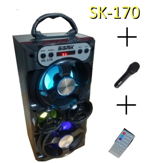 PARLANTE SK-170 SISMIK 20W KARAOKE CON MICROFONO Y CONTROL REMOTO - BATERÍA RECARGABLE