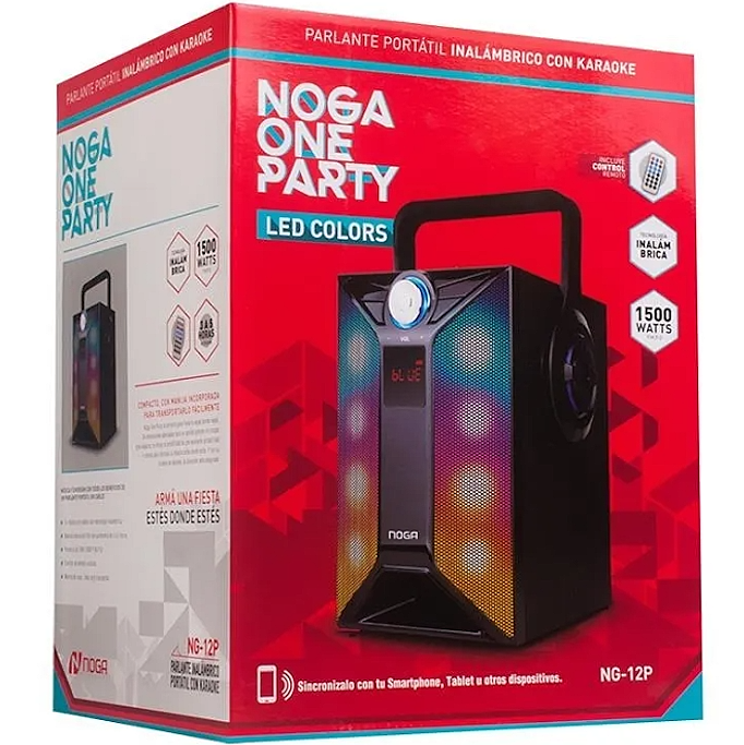 PARLANTE NOGA ONE PARTY LED-BT-RADIO,CONTROL REMOTO- BATERÍA RECARGABLE - Imagen 3