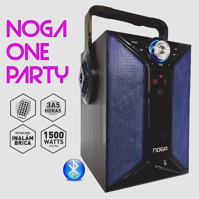 PARLANTE NOGA ONE PARTY LED-BT-RADIO,CONTROL REMOTO- BATERÍA RECARGABLE - Imagen 4