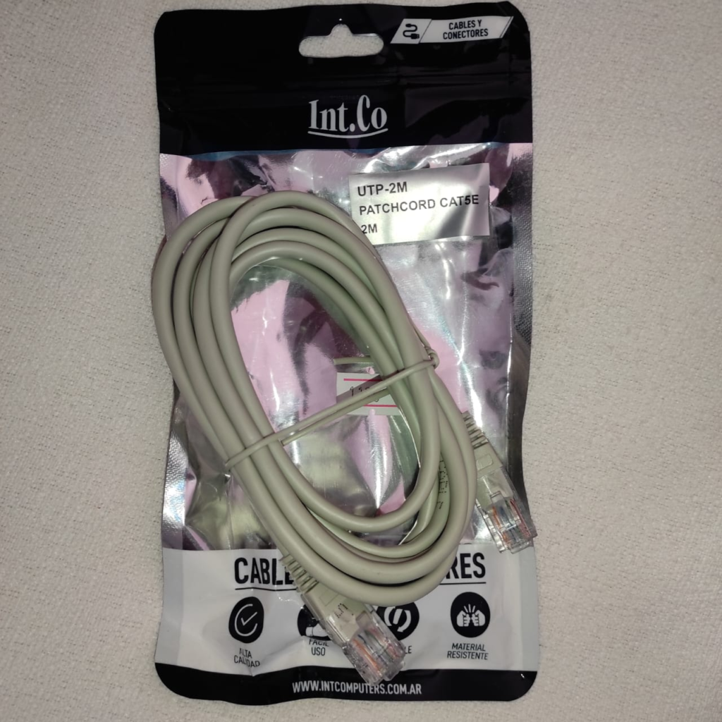 UTP-2M PATCHCORD CAT5E INT.CO DE 2 METROS