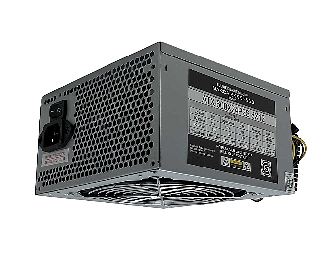 FUENTE ATX ESSENCES 600W (MOD.ATX600X24P2S 8X12) O BRB 600W (MOD. ATX600X24P1SC12) SEGÚN STOCK