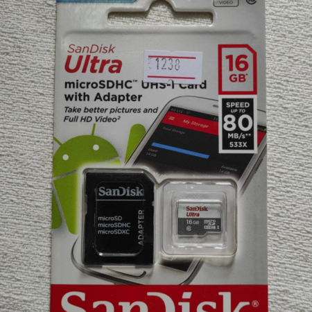 MEMORIA MICROSD 16G SANDISK ULTRA UHS-1  80MB/S CON ADAPTADOR SD