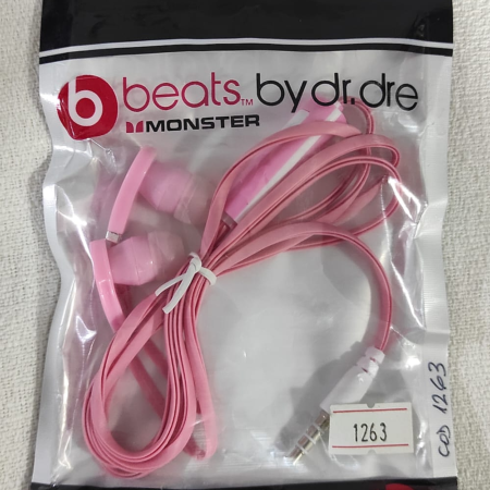 AURICULAR IN-EAR MANOS LIBRES (CON MIC) IMITACIÓN BEATS COLOR ROSA CHICLE