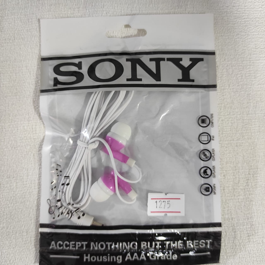 AURICULAR IN-EAR (SIN MIC) IMITACIÓN SONY COLOR LILA