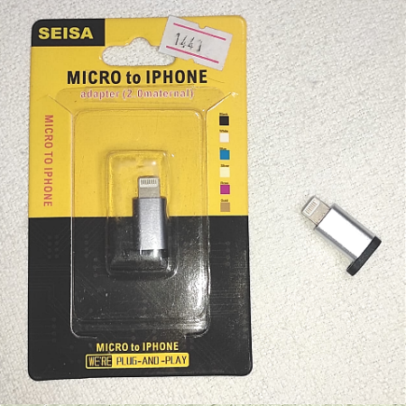 ADPTADOR IPHONE A MICRO-USB (SE USA CUALQUIER CABLE MICRO-USB QUE TERMINA EN USB NORMAL)