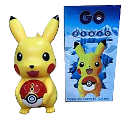 PARLANTE BT POKEMON-GO PIKACHU CON POKEBOLA - BT- RADIO FM- ENTRADA PARA MICROSD Y USB (MP3)