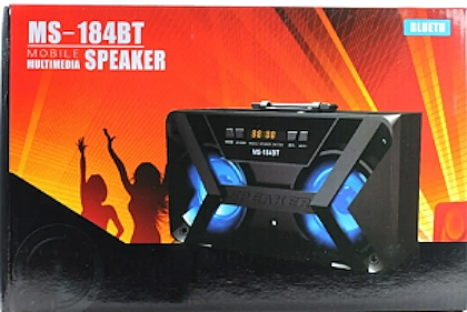 PARLANTE BT MS-184BT CON DISPLAY Y LUCES , MP3 MICROSD Y PEN DRIVE Y AUX -IN