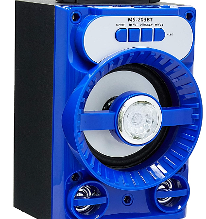PARLANTE MS-201/203BT BLUETOOTH- USB- AUX- RADIO FM - PARLANTE 4" - BATERÍA RECARGABLE