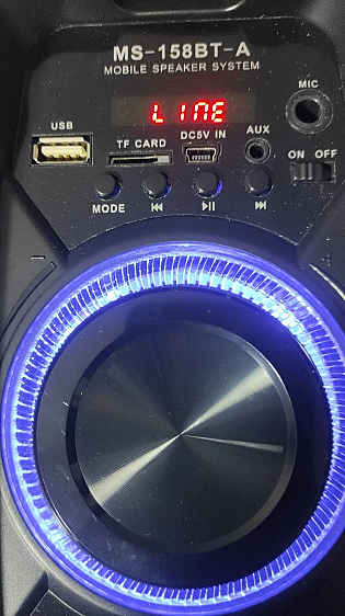 PARLANTE MS-158BT-B KARAOKE, ECO, RADIO, AUX, MP3, CORREA, MICRÓFONO, LUCES - BATERIA RECARGABLE - Imagen 3