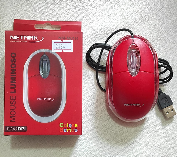 MOUSE NETMARK NM-M01S USB CON CABLE 1200DPI PLATEADO / ROJO SEGÚN STOCK - Imagen 2
