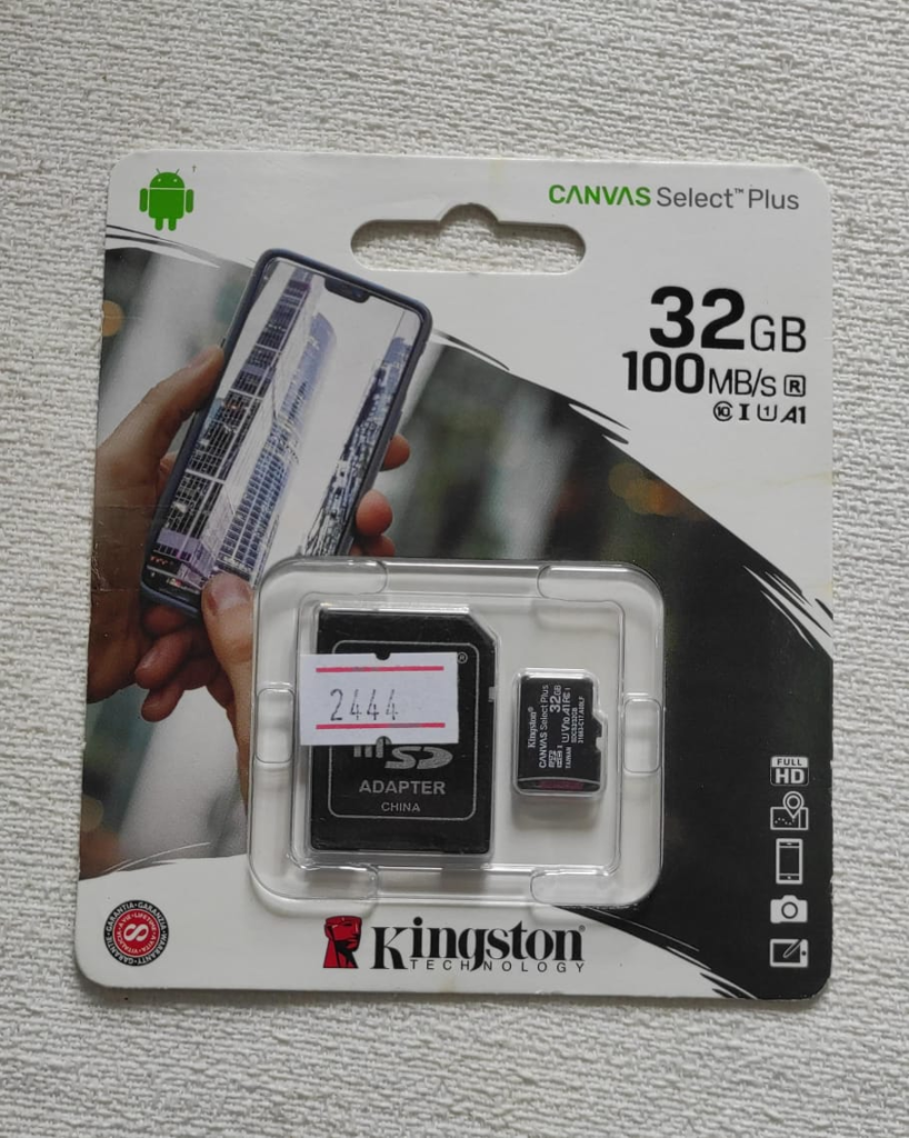 MEMORIA MICROSD 32G KINGSTON CANVAS SELECT PLYS CK1 1OOMB/S CON ADAPTADOR SD