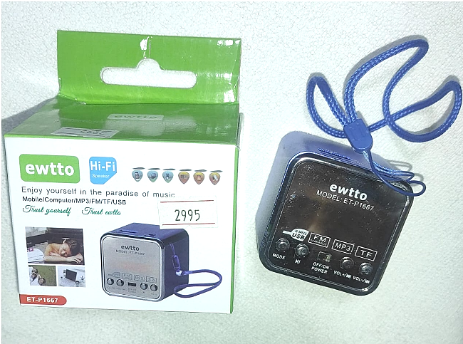PARLANTE EWTTO ET-P1667 MINI DISPLAY-FM-AUX-MP3 USB-MICROSD