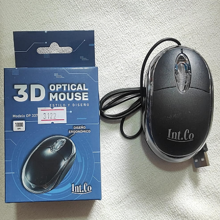 MOUSE OP337 INTCO MINIMOUSE CON CABLE NEGRO