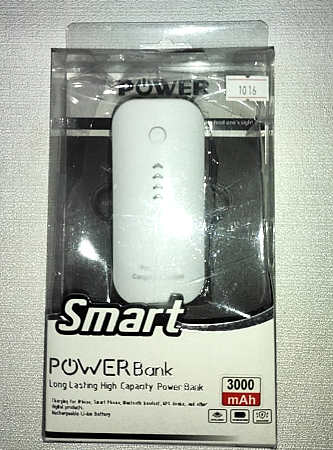 POWER BANK SMART 3000MA CON LINTERNA Y CABLE MICRO-USB
