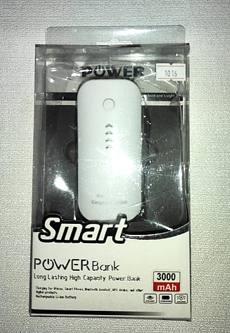 POWER BANK SMART 3000MA CON LINTERNA Y CABLE MICRO-USB