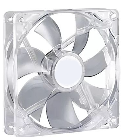 CRYSTAL FAN CLB8025 EVERCOOL LD1 ACRÍLICO TRANSPARENTE CON LEDS ROJO-VERDE-AZUL DE 3 CABLES Y ADAPTADOR 3 A 2