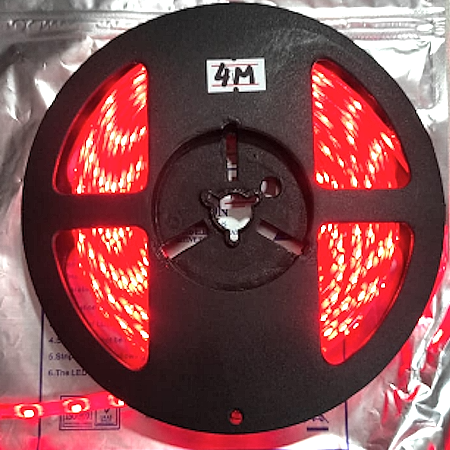 TIRA DE LED SILICONADA COLOR ROJO DE 4 METROS  3528 MODELO DT-5050LDJ60R