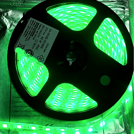 TIRA DE LED SILICONADA COLOR VERDE DE 5 METROS  3528 MODELO DT-5050LDJ60G