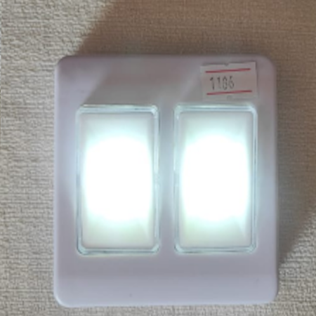 LUZ LED COB DOBLE TECLA 82X82MM USA 3 PILAS AAA - IDEAL PLACARD, BAJOMESADA, ENTRADAS ETC.