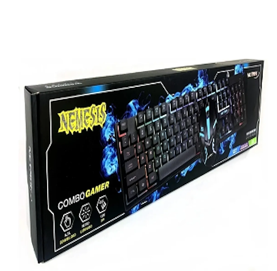 TECLADO GAMER RETROILUMINADO RGB FIJO Y ALEATORIO NETMARK NEMESIS KIT - Imagen 3