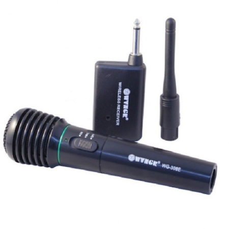 MICRÓFONO INALÁMBRICO CON RECEPTOR Y CABLEADO (FUNCIONA EN AMBOS MODOS) WG-308 B