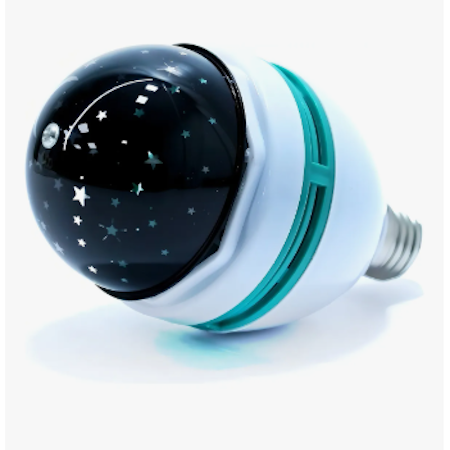 LÁMPARA LED GIRATORIA COLOR LED MINI PARTY LIGHT OSCURA DE ESTRELLAS