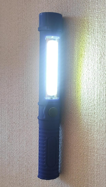 LINTERNA COB LARGA - CON LED+AUMENTO EN UN EXTREMO (LINTERNA) Y TIRA COB DE 12LEDS TIPO FLUORESCENTE- IMAN Y PESTAÑA DE AGARRE (16,5CM*2,3CM) - Imagen 2