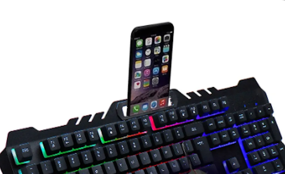 TECLADO RETROILUMINADO RGB CON CAMBIO MANUAL Y SUPERFICIE METÁLICA CON MOUSE RGB ALEATORIO K-33 GAMING SET - CABLE ENCORDADO - Imagen 5