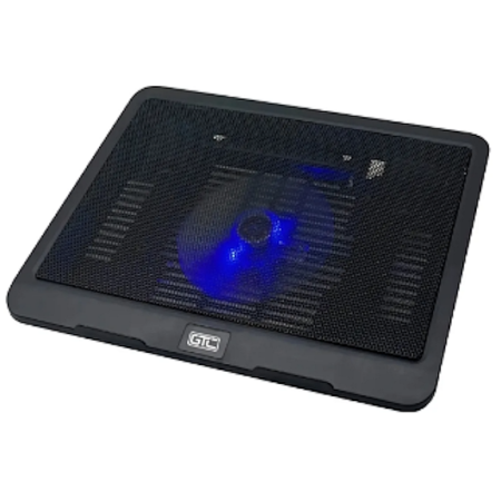 COOLING PAD PARA NOTEBOOK CPG-013 17" - 1500RMP - REJILLA METÁLICA SUPERIOR - COOLER 14CM, PUERTO USB Y LED AZUL