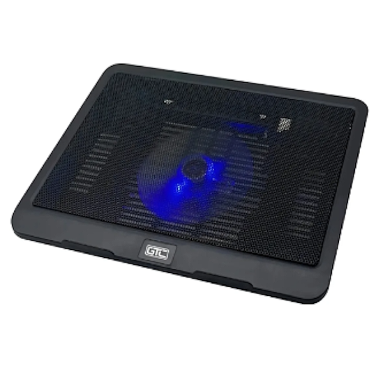 COOLING PAD PARA NOTEBOOK CPG-013 17" - 1500RMP - REJILLA METÁLICA SUPERIOR - COOLER 14CM, PUERTO USB Y LED AZUL