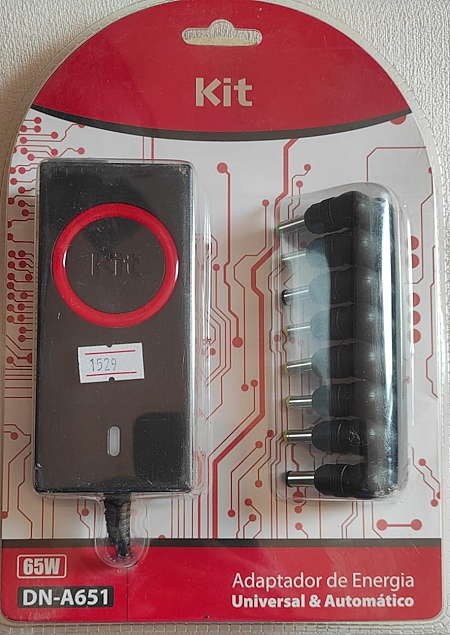 CARGADOR NOTEBOOK UNIVERSAL KIT ND-A651 AUTOMÁTICO (15 A 19,5V) CON 8 FICHAS Y PUERTO USB