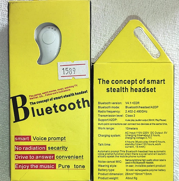 AURICULAR BLUETOOTH PARA UN SOLO OÍDO - MUY DISCRETO COLOR BLANCO O NEGRO - Imagen 3