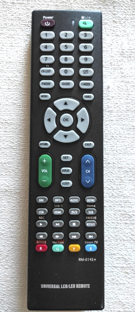 CONTROL REMOTO RM014S+ ESPECIAL NETFLIX Y YOUTUBE